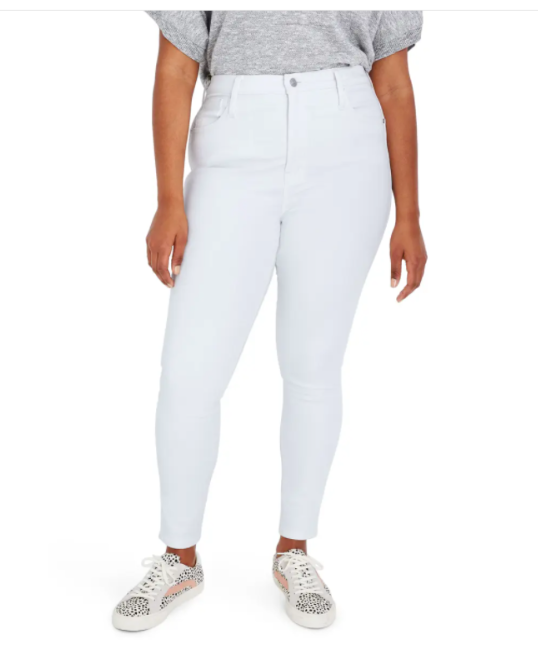 

MADEWELL Белые джинсы скинни 10 дюймов с высокой талией, смесь хлопка  16W 18W, Белый, 10" High-Rise Skinny