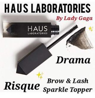 HAUS LABORATORIES Risque Brow & Eye Lash Sparkle Topper In Drama Black Mascara