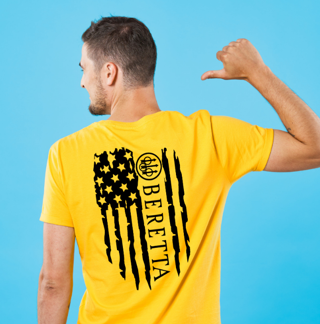 T-shirt Beretta Distressed Flag Clay Pigeon | Skeet | Trap Shooting Tee