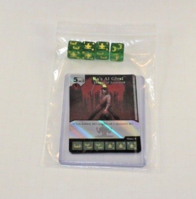 DC Dice Masters Green Arrow Flash * RA'S AL GHUL * Set RARE FOIL CUR + 4 DICE 