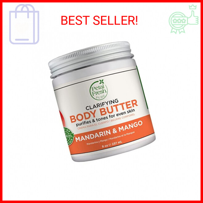Petal Fresh Pure Clarifying Mandarin & Mango Body Butter, Organic Coconut Oil, A