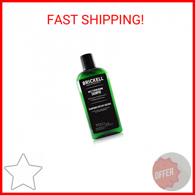 Brickell Men's Products Daily Strengthening Shampoo for Men, Natural and Organic