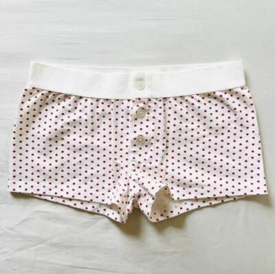 BNWT Brandy Melville/John Galt Heart Print Button Boy Shorts