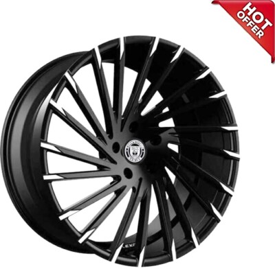 4ea 20inch Staggered Lexani Wheels Wraith Black W Machine Tips Rims (S1)