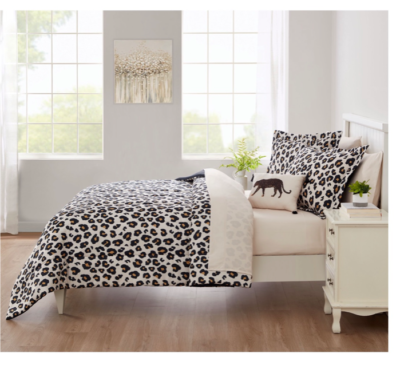 Cheetah bed in a clearance bag