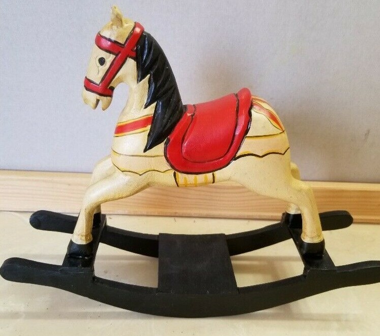 Mini Miniature Rocking Horse Wood Folklore  8.5