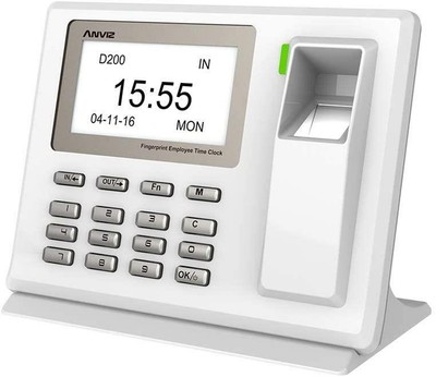 Anviz D200 Biometrie Fingerscan Zeiterfassungssystem Stempeluhr +PIN Code Weiß