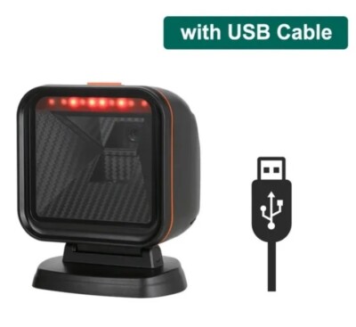2D 1D QR Desktop Barcode Scanner, OBZ Omnidirectional Automatic Sensing, No Box 