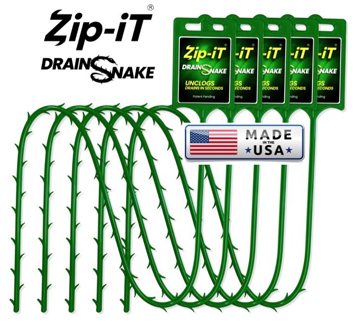 ZIP IT DRAIN CLEANER 5 PK, Zip It Drain Snake UNCLOG DRAINS IN