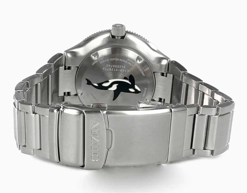 Pre-owned Citizen Promaster Blue Dial Orca Dive Watch Stainless Steel Bracelet Bn0231-52l