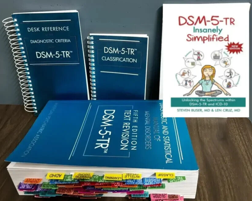 DSM-5-TR +index tab + desk reference ( spiral) + classification + dsm SIMPLIFIED
