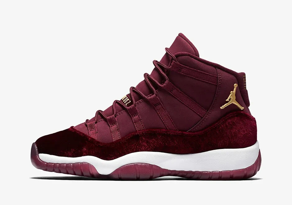 Air Jordan 11 Retro Heiress Velvet Night Темно -бордовый 852625-650 GS Размер 9 лет Новый