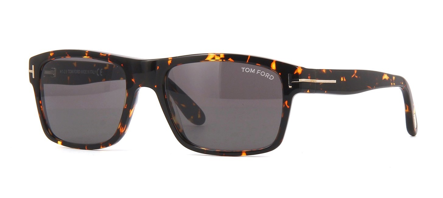 Pre-owned Tom Ford Anton Ft 1024 Shiny Black/grey Brown Shaded (01b) Sunglasses