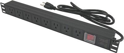 CNAweb 19'' 1U Rack Mount Network Power Distribution Unit PDU 8 Outlet 6' Cord