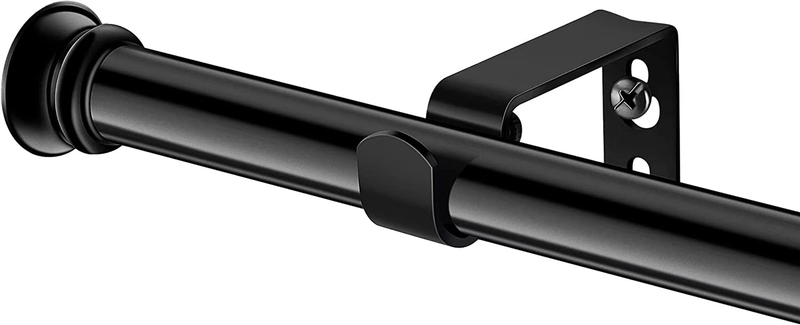 Wrap around Curtain Rod for Window, Industrial Black Curtain Rod 5/8 Inch Diamet