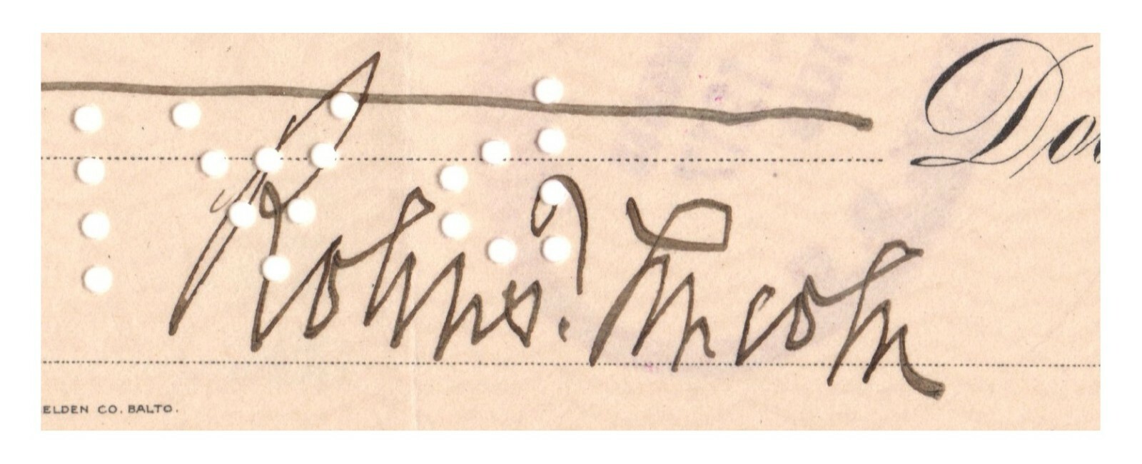 Robert Todd Lincoln - Check Filled Out & Signed - To Economist - RR Auction COA