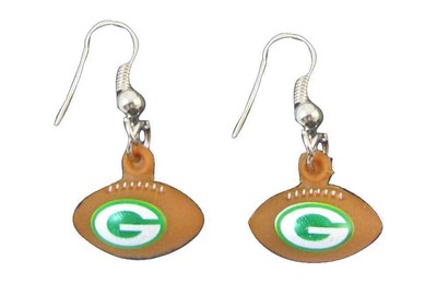 3D Футбольные серьги на крючках Green Bay Packers