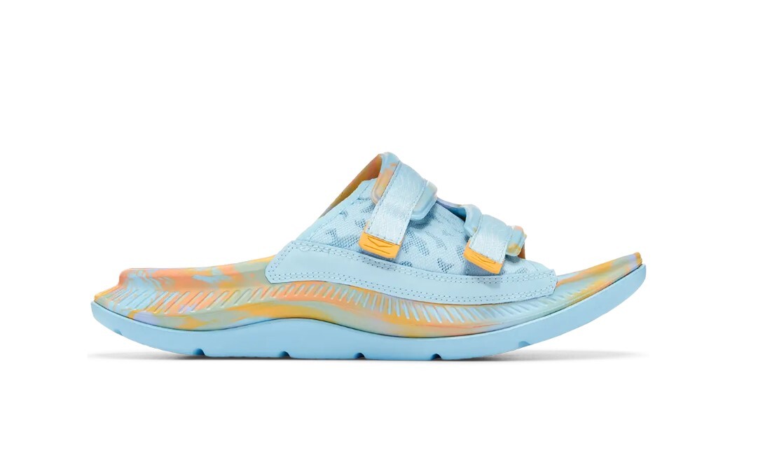 

МУЖСКИЕ HOKA ONE ORA LUXE Summer Song Янтарно-желтые сандалии Восстанавливающие шлепанцы, Multicolor, Hoka One One Ora