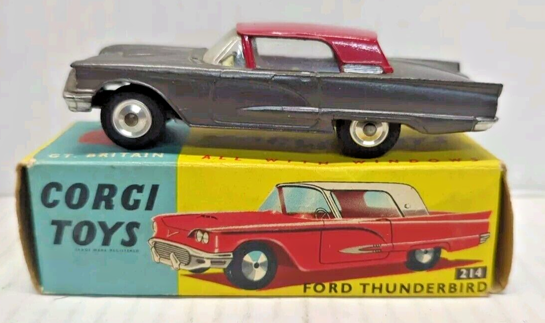 CORGI TOYS 214S 「フォード サンダーバード」 Original Corgi 214S Ford Thunderbird, Gunmetal Grey/Red