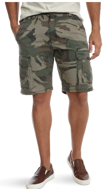 Men's Wrangler Relaxed Fit Cargo Shorts w/ Stretch Green Brown Camo CHOOSE SIZE
