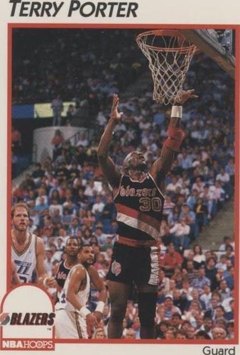VINTAGE 1991 NBA Hoops Terry Porter #35 Portland Trailblazers /w 