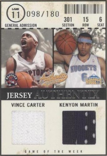 2004-05 Fleer Authentix - Kenyon Martin/Vince Carter #JAGW-CM