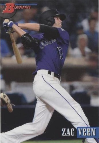 その他 bowman2021 ZAC VEEN atomicrefractor auto 2021 Bowman Chrome Prospects Auto Atomic Refractor /100 Zac