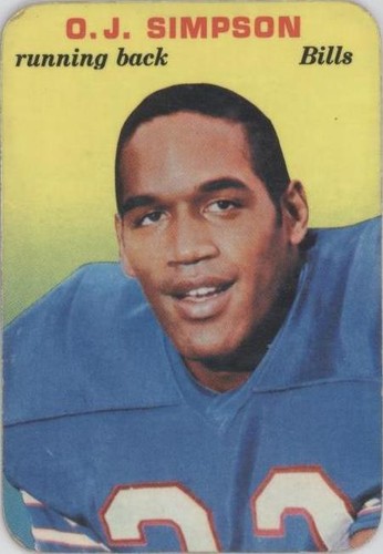 1970 Topps Super Glossy 22 O.J. Simpson O J OJ ROOKIE PSA 6 1970 Topps Super Glossy 22 O.J. Simpson O J OJ ROOKIE PSA 6