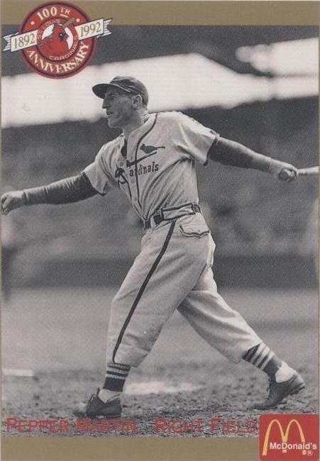 1992 Pacific McDonald's St. Louis Cardinals 100th Anniversary - Pepper Martin #12