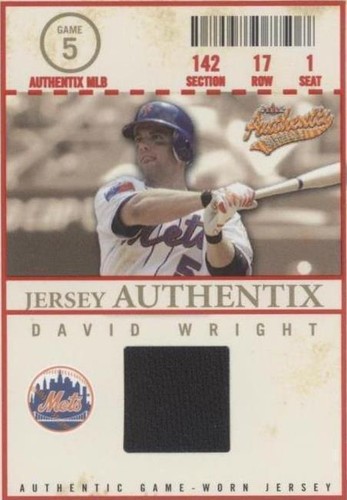 2005 Fleer Authentix - David Wright #JA-DW