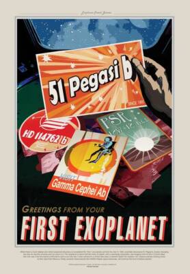 Poster - NASA First Exoplanet, Retro Space Travel Tourism Ad, 4 Size, Imagekind