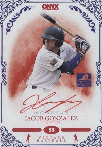 JACOB GONZALEZ 2022 Onyx Vintage Baseball *On Card* Blue Ink