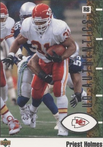 2002 UD Authentics Priest Holmes #43