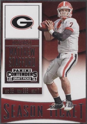 2016 Panini Contenders Draft Picks Matthew Stafford #74