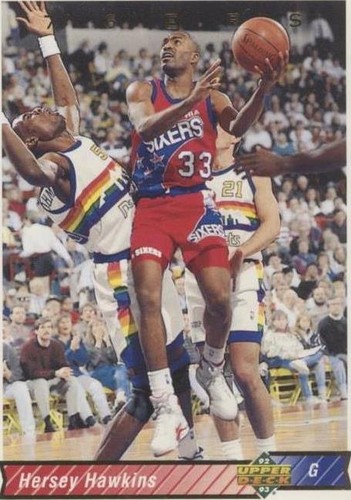 1992-93 Upper Deck Basketball Card Hersey Hawkins , Philadelphia