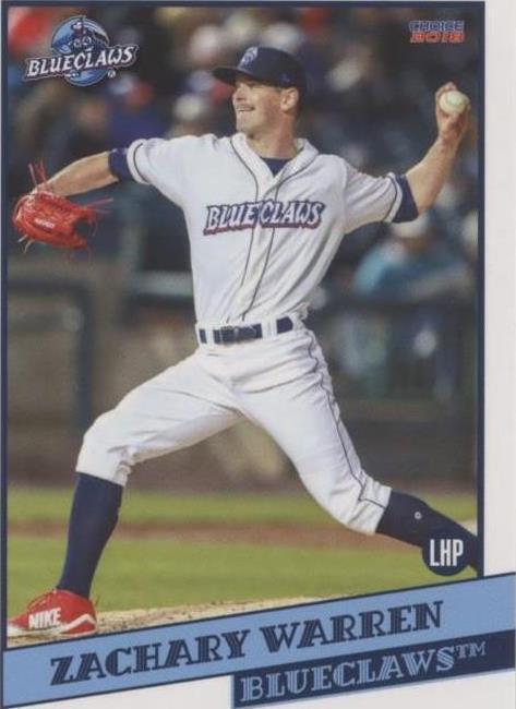 2018 Choice Lakewood Blueclaws - Zachary Warren #28