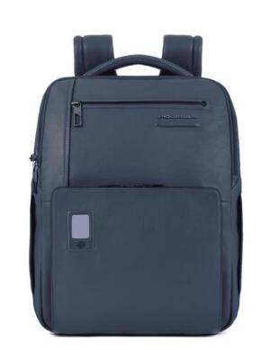 Pre-owned Piquadro Rucksack  Akron Wohnung System Diebstahlsicherung Leder Blau Nd Wahl = P