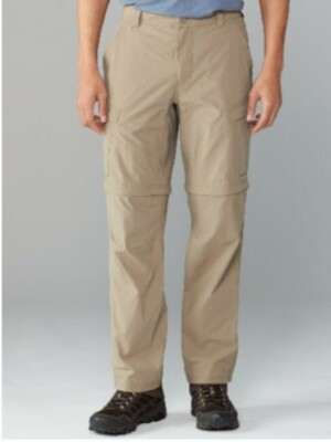 New REI SAHARA CONVERTIBLE Pants Outdoor Hike Camp Cargo Armadillo Taupe 42 x 30