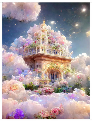 5D DIY  Full Square/ Round  Drill Diamond Painting  ''Castle in the Clouds''