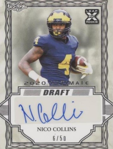2021 Leaf Ultimate Draft Nico Collins #BA-NC1