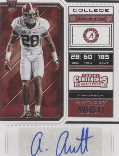 2018 Panini Contenders Draft Picks Anthony Averett #224