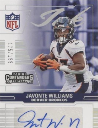 2022 Panini Contenders Javonte Williams #INK-JWI