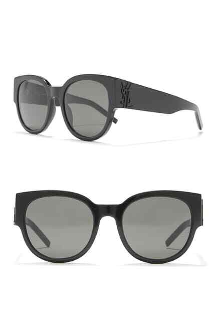 Pre-owned Saint Laurent Ysl Slm19 Core Shiny Black Frame Sunglasses 54 21 135italy In Gray