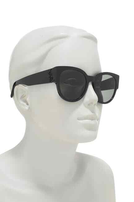 Pre-owned Saint Laurent Ysl Slm19 Core Shiny Black Frame Sunglasses 54 21 135italy In Gray