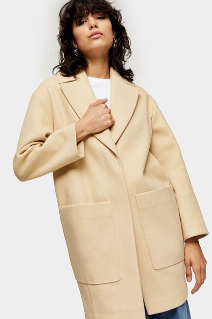 

NWD TOPSHOP Желто-бежевое современное пальто Margo с накладными карманами  (США, маленький размер) ~ 10 евро (38 евро, Бежевый, MARGO