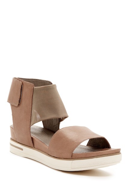

Сандалии EILEEN FISHER Spree Sport из кварцевой коричневой кожи с ремешком на щиколотке из эластичной сетки 10, Коричневый, DESIGNER