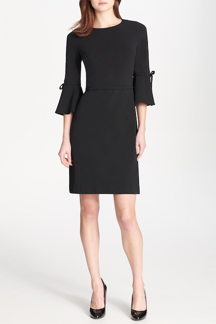 

Tommy Hilfiger NWT Элегантное черное платье из крепа со складками и акцентной отделкой, Черный