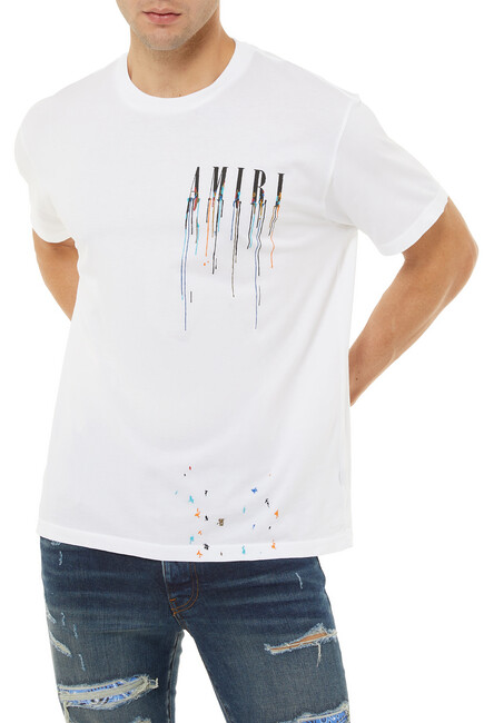 Amiri T-Shirt Paint Drip Core Logo White S,M,L,XL & XXL BNWT