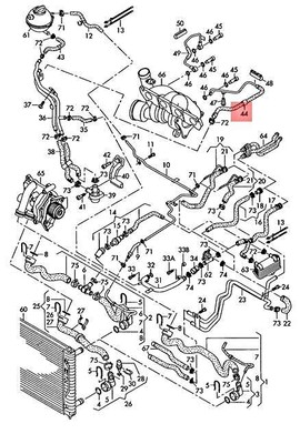 Genuine AUDI Coolant Pipe Exhaust Gas Turbocharger Water-Cooled 06J121492E