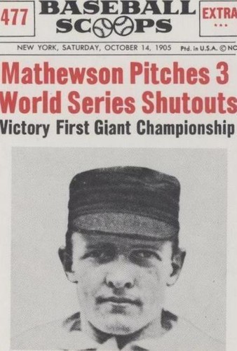 1961 Nu-Cards Baseball Scoops - Christy Mathewson #477